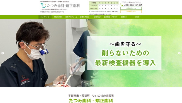 たつみ歯科クリニックの公式HPキャプチャ